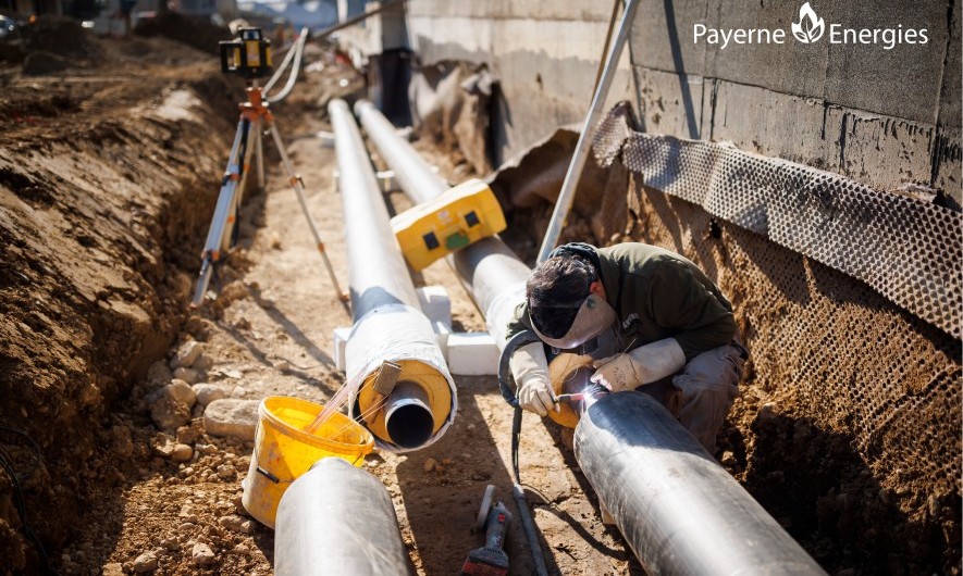 Der Ausbau des Fernwärmenetzes in Payerne. Foto: Simon Brunet